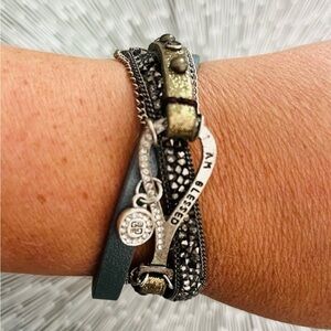 “I am Blessed” Women's Multi-Layered Magnetic Bracelet with Silver Accents-NEW